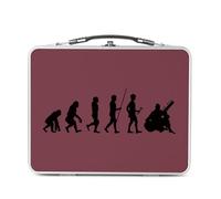 Fabulous Lunch Box Métal Argenté pour Sandwich et Snack - Evolution Sitar Inde Musique Instrument Musicien - Boîte à Goûter Aluminium Gamelle Rigide Style Rétro Imprimée en France