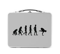Fabulous Lunch Box Métal Argenté pour Sandwich et Snack - Evolution Yoga Meditation Bien etre Inde - Boîte à Goûter Aluminium Gamelle Rigide Style Rétro Imprimée en France