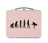 Fabulous Lunch Box Métal Argenté pour Sandwich et Snack - Evolution Yoga Meditation Bien etre Inde - Boîte à Goûter Aluminium Gamelle Rigide Style Rétro Imprimée en France