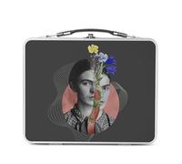 Fabulous Lunch Box Métal Argenté pour Sandwich et Snack - Femme Fleurit Collage Art Surréalisme Fleurs - Boîte à Goûter Aluminium Gamelle Rigide Style Rétro Imprimée en France