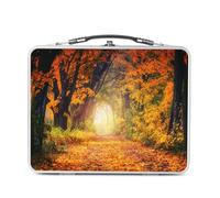 Fabulous Lunch Box Métal Argenté pour Sandwich et Snack - Foret d'Erables dans le Soleil Levant Paysage Naturel Automne - Boîte à Goûter Aluminium Gamelle Rigide Style Rétro Imprimée en France