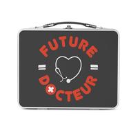 Fabulous Lunch Box Métal Argenté pour Sandwich et Snack - Future Docteur Métier Avenir Santé Médecin - Boîte à Goûter Aluminium Gamelle Rigide Style Rétro Imprimée en France
