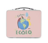 Fabulous Lunch Box Métal Argenté pour Sandwich et Snack - Future Ecolo Héros Environnement Avenir - Boîte à Goûter Aluminium Gamelle Rigide Style Rétro Imprimée en France