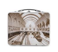 Fabulous Lunch Box Métal Argenté pour Sandwich et Snack - Gare D'Orsay Paris 1900 Photo Rare Vintage Ancien Train - Boîte à Goûter Aluminium Gamelle Rigide Style Rétro Imprimée en France