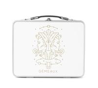 Fabulous Lunch Box Métal Argenté pour Sandwich et Snack - Gemeaux Signe Astrologie Bohème Zodiaque Astres Constellation - Boîte à Goûter Aluminium Gamelle Rigide Style Rétro Imprimée en France