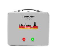 Fabulous Lunch Box Métal Argenté pour Sandwich et Snack - Germany Is Calling Me Architecture Berlin - Boîte à Goûter Aluminium Gamelle Rigide Style Rétro Imprimée en France