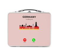 Fabulous Lunch Box Métal Argenté pour Sandwich et Snack - Germany Is Calling Me Architecture Berlin - Boîte à Goûter Aluminium Gamelle Rigide Style Rétro Imprimée en France