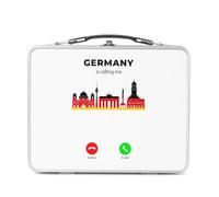 Fabulous Lunch Box Métal Argenté pour Sandwich et Snack - Germany Is Calling Me Architecture Berlin - Boîte à Goûter Aluminium Gamelle Rigide Style Rétro Imprimée en France