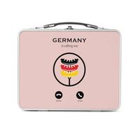 Fabulous Lunch Box Métal Argenté pour Sandwich et Snack - Germany Is Calling Me Sausage Gastronomy - Boîte à Goûter Aluminium Gamelle Rigide Style Rétro Imprimée en France