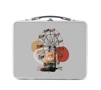 Fabulous Lunch Box Métal Argenté pour Sandwich et Snack - Hamster et Grand Roue Animal Collage Art Surréalisme - Boîte à Goûter Aluminium Gamelle Rigide Style Rétro Imprimée en France