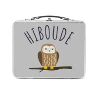 Fabulous Lunch Box Métal Argenté pour Sandwich et Snack - Hiboude Jeu de Mot Bouder Amour Animaux - Boîte à Goûter Aluminium Gamelle Rigide Style Rétro Imprimée en France