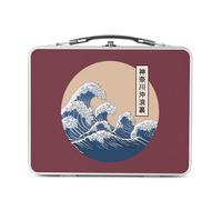Fabulous Lunch Box Métal Argenté pour Sandwich et Snack - Hokusai Grandes Vagues Japon Asie Culture Mer - Boîte à Goûter Aluminium Gamelle Rigide Style Rétro Imprimée en France