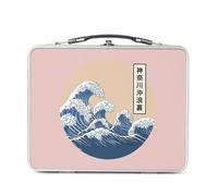 Fabulous Lunch Box Métal Argenté pour Sandwich et Snack - Hokusai Grandes Vagues Japon Asie Culture Mer - Boîte à Goûter Aluminium Gamelle Rigide Style Rétro Imprimée en France