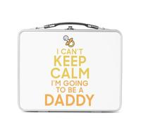 Fabulous Lunch Box Métal Argenté pour Sandwich et Snack - I can't Keep Calm I'm going to be a Daddy Parodie Angleterre - Boîte à Goûter Aluminium Gamelle Rigide Style Rétro Imprimée en France