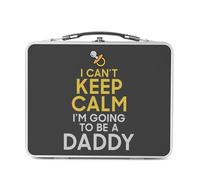 Fabulous Lunch Box Métal Argenté pour Sandwich et Snack - I can't Keep Calm I'm going to be a Daddy Parodie Angleterre - Boîte à Goûter Aluminium Gamelle Rigide Style Rétro Imprimée en France