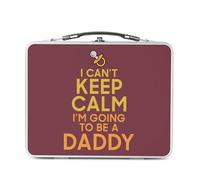 Fabulous Lunch Box Métal Argenté pour Sandwich et Snack - I can't Keep Calm I'm going to be a Daddy Parodie Angleterre - Boîte à Goûter Aluminium Gamelle Rigide Style Rétro Imprimée en France