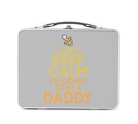 Fabulous Lunch Box Métal Argenté pour Sandwich et Snack - I can't Keep Calm I'm going to be a Daddy Parodie Angleterre - Boîte à Goûter Aluminium Gamelle Rigide Style Rétro Imprimée en France