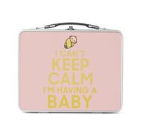 Fabulous Lunch Box Métal Argenté pour Sandwich et Snack - I can't Keep Calm I'm Having a Baby Parodie Maman - Boîte à Goûter Aluminium Gamelle Rigide Style Rétro Imprimée en France