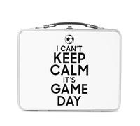 Fabulous Lunch Box Métal Argenté pour Sandwich et Snack - I can't Keep Calm it's Game Day Foot Match Samedi - Boîte à Goûter Aluminium Gamelle Rigide Style Rétro Imprimée en France