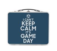 Fabulous Lunch Box Métal Argenté pour Sandwich et Snack - I can't Keep Calm it's Game Day Foot Match Samedi - Boîte à Goûter Aluminium Gamelle Rigide Style Rétro Imprimée en France