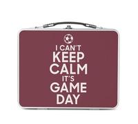 Fabulous Lunch Box Métal Argenté pour Sandwich et Snack - I can't Keep Calm it's Game Day Foot Match Samedi - Boîte à Goûter Aluminium Gamelle Rigide Style Rétro Imprimée en France