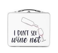 Fabulous Lunch Box Métal Argenté pour Sandwich et Snack - I Don't See Wine Not Vin Humour Blague - Boîte à Goûter Aluminium Gamelle Rigide Style Rétro Imprimée en France