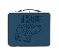 Fabulous Lunch Box Métal Argenté pour Sandwich et Snack - I Miss Simpler Days Jeux Vidéo Retro Gaming Arcade - Boîte à Goûter Aluminium Gamelle Rigide Style Rétro Imprimée en France