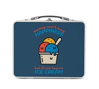 Fabulous Lunch Box Métal Argenté pour Sandwich et Snack - Ice Cream - Money Can't Buy Happiness Sun Summer Boîte à Goûter Aluminium Gamelle Rigide Style Rétro Imprimée en France