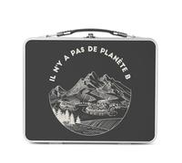 Fabulous Lunch Box Métal Argenté pour Sandwich et Snack - Il n'y a pas de planète B Écologie Environnement Biodiversité - Boîte à Goûter Aluminium Gamelle Rigide Style Rétro Imprimée en France