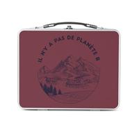 Fabulous Lunch Box Métal Argenté pour Sandwich et Snack - Il n'y a pas de planète B Écologie Environnement Biodiversité - Boîte à Goûter Aluminium Gamelle Rigide Style Rétro Imprimée en France