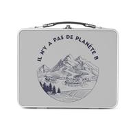 Fabulous Lunch Box Métal Argenté pour Sandwich et Snack - Il n'y a pas de planète B Écologie Environnement Biodiversité - Boîte à Goûter Aluminium Gamelle Rigide Style Rétro Imprimée en France