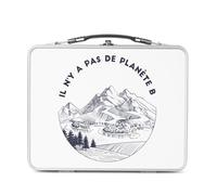 Fabulous Lunch Box Métal Argenté pour Sandwich et Snack - Il n'y a pas de planète B Écologie Environnement Biodiversité - Boîte à Goûter Aluminium Gamelle Rigide Style Rétro Imprimée en France