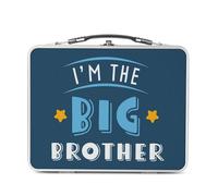 Fabulous Lunch Box Métal Argenté pour Sandwich et Snack - I'm the Big Brother Family Son Child - Boîte à Goûter Aluminium Gamelle Rigide Style Rétro Imprimée en France