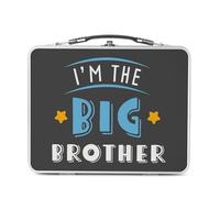 Fabulous Lunch Box Métal Argenté pour Sandwich et Snack - I'm the Big Brother Family Son Child - Boîte à Goûter Aluminium Gamelle Rigide Style Rétro Imprimée en France