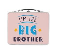 Fabulous Lunch Box Métal Argenté pour Sandwich et Snack - I'm the Big Brother Family Son Child - Boîte à Goûter Aluminium Gamelle Rigide Style Rétro Imprimée en France