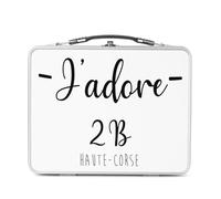 Fabulous Lunch Box Métal Argenté pour Sandwich et Snack - J'Adore 2B Corse Du Nord Departement France Region - Boîte à Goûter Aluminium Gamelle Rigide Style Rétro Imprimée en France