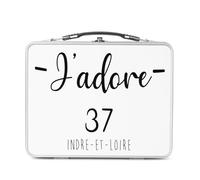 Fabulous Lunch Box Métal Argenté pour Sandwich et Snack - J'Adore 37 Indre Et Loire Departement France Region Tours - Boîte à Goûter Aluminium Gamelle Rigide Style Rétro Imprimée en France