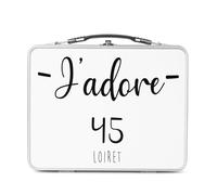 Fabulous Lunch Box Métal Argenté pour Sandwich et Snack - J'Adore 45 Loiret Departement France Region Orleans - Boîte à Goûter Aluminium Gamelle Rigide Style Rétro Imprimée en France