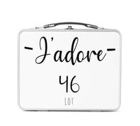 Fabulous Lunch Box Métal Argenté pour Sandwich et Snack - J'Adore 46 Lot Departement France Region Cahors - Boîte à Goûter Aluminium Gamelle Rigide Style Rétro Imprimée en France