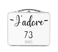 Fabulous Lunch Box Métal Argenté pour Sandwich et Snack - J'Adore 73 Savoie Departement France Region Chambery - Boîte à Goûter Aluminium Gamelle Rigide Style Rétro Imprimée en France