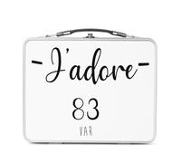 Fabulous Lunch Box Métal Argenté pour Sandwich et Snack - J'Adore 83 Var Departement France Region Toulon - Boîte à Goûter Aluminium Gamelle Rigide Style Rétro Imprimée en France