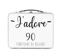 Fabulous Lunch Box Métal Argenté pour Sandwich et Snack - J'Adore 90 Territoire de Belfort Departement France Region - Boîte à Goûter Aluminium Gamelle Rigide Style Rétro Imprimée en France