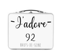 Fabulous Lunch Box Métal Argenté pour Sandwich et Snack - J'Adore 92 Hauts De Seine Departement France Region Nanterre - Boîte à Goûter Aluminium Gamelle Rigide Style Rétro Imprimée en France