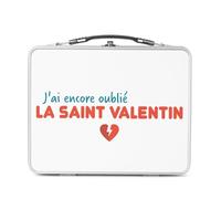 Fabulous Lunch Box Métal Argenté pour Sandwich et Snack - J'ai encore oublié la Saint-Valentin - Boîte à Goûter Aluminium Gamelle Rigide Style Rétro Imprimée en France
