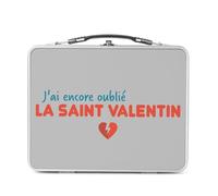Fabulous Lunch Box Métal Argenté pour Sandwich et Snack - J'ai encore oublié la Saint-Valentin - Boîte à Goûter Aluminium Gamelle Rigide Style Rétro Imprimée en France