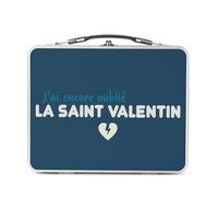Fabulous Lunch Box Métal Argenté pour Sandwich et Snack - J'ai encore oublié la Saint-Valentin - Boîte à Goûter Aluminium Gamelle Rigide Style Rétro Imprimée en France