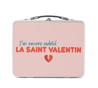 Fabulous Lunch Box Métal Argenté pour Sandwich et Snack - J'ai encore oublié la Saint-Valentin - Boîte à Goûter Aluminium Gamelle Rigide Style Rétro Imprimée en France