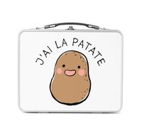 Fabulous Lunch Box Métal Argenté pour Sandwich et Snack - J'ai la Patate Expression Légumes Humour - Boîte à Goûter Aluminium Gamelle Rigide Style Rétro Imprimée en France