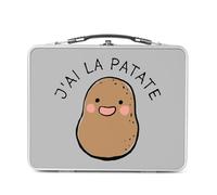 Fabulous Lunch Box Métal Argenté pour Sandwich et Snack - J'ai la Patate Expression Légumes Humour - Boîte à Goûter Aluminium Gamelle Rigide Style Rétro Imprimée en France