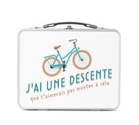 Fabulous Lunch Box Métal Argenté pour Sandwich et Snack - J'ai une Descente que tu n'aimerais pas Monter à Vélo Alcool - Boîte à Goûter Aluminium Gamelle Rigide Style Rétro Imprimée en France